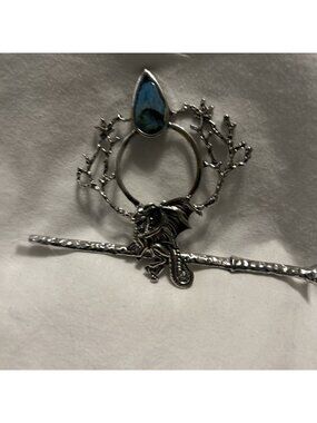 Celtic Blue Dragon Hair Pin  Metal Flying Mythical Methodology Dragon